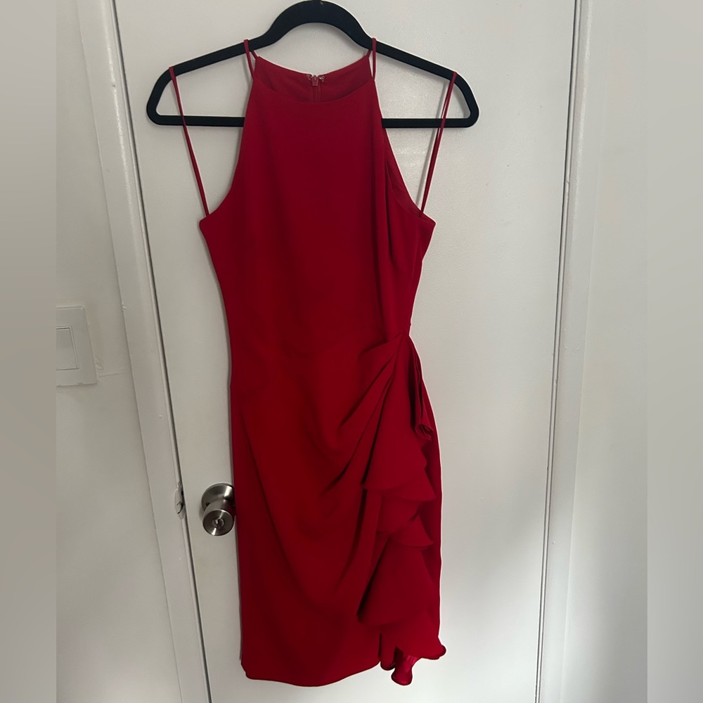 Badgley Mischka - Red Halter Dress